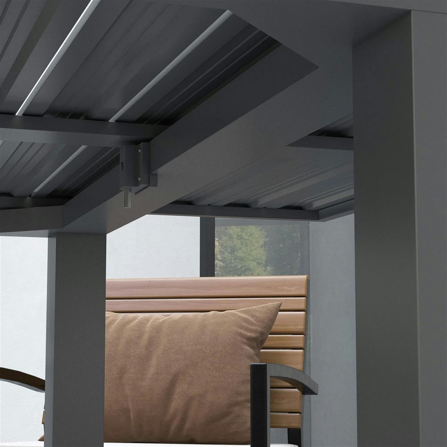 Demi Bonn Expandable 6-8 Person Aluminum Dining Table, 59" Large Patio Table for Outdoor, Garden, Balcony, Easy Assembly, Gray