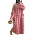 thumbnail image 4 of Lttoisl® Women Winter Thicken Night Dress Soft Coral Velvet Long Sleeve Sleepwear Y6 L5E7, 4 of 6
