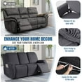thumbnail image 5 of Recliner Couch Covers 3 Pieces, Stretch Sofa Covers for 3 Seat Reclining Couch, Polyester Fabric Recliner Covers Soft Washable Furniture Protector with Pockets (3 Seat, Charcoal Gray), 5 of 13