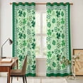thumbnail image 4 of St. Patrick's Day Kitchen Curtains 96 Inch Length, Lucky Shamrock Clover Green Plant Grommet Top Bedroom Living Room Curtains, Light Filtering Cafe Curtain Drapes 2 Panels Set 104''x96'', 4 of 9
