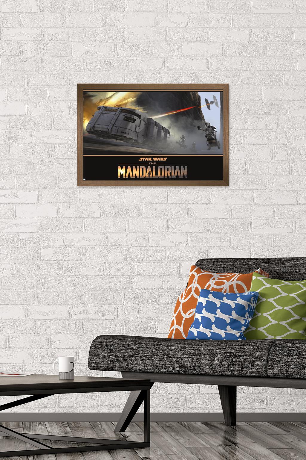 Star Wars: The Mandalorian Season 2 - TIE Fighter Battle Wall Poster, 14.725" x 22.375", Framed - image 2 of 5