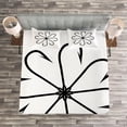 thumbnail image 3 of Ambesonne White Quilted Bedspread Set 3 Pcs, Fishing Hook, Queen Size, White and Black, 3 of 3
