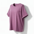 thumbnail image 6 of Stamzod Summer T Shirts for Women Solid Color Short Sleeve Basic Tee Tops Casual Loose Oversized Shirts for Women Purple S, 6 of 6
