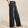 thumbnail image 5 of Ladies' Retro High Waist Straight-Leg Jeans - Classic Denim Pants, Black Size L, 5 of 6