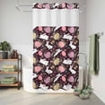 thumbnail image 6 of No Hook Shower Curtain, Easter Bunny Eggs Shower Curtains for Bathroom with See Through Top Window, Spring Leaves Daisy Flowers Vintage Purple Waterproof & Washable Bath Curtain Narrow 54"x78", 6 of 9