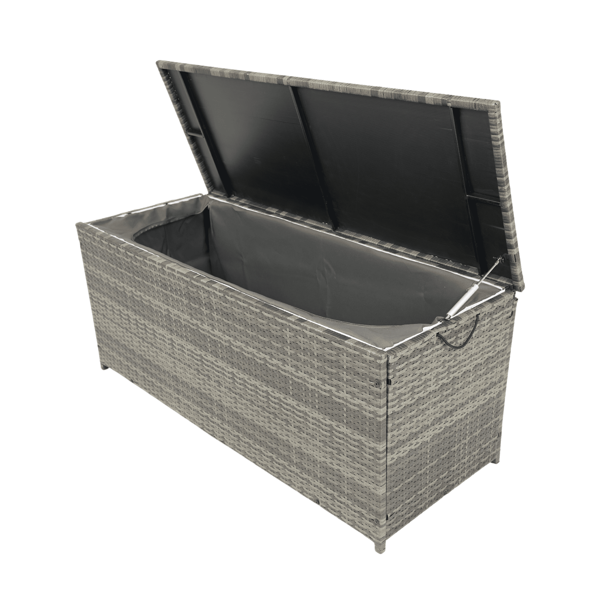 Aimee Lii Outdoor Storage Box, 113 Gallon Wicker Patio Deck Boxes with Lid, Outdoor Toy Storage for Kids, Gray