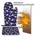 thumbnail image 5 of Xecao Lama in Space Pattern Oven Mitts and Pot Holders Sets Heat Resistant Silicone Oven Mittens Extra Thicken Long Kitchen Cotton Oven Glove for Cooking, 5 of 7
