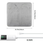 Electric Heated Foot Warmer, Foot Heating Pad, Under Desk Feet Warmer with 9 Temperature & 4 Timer Setting, LCD Display, Machine Washable, Fast Heating, 16 * 16in, Gray
