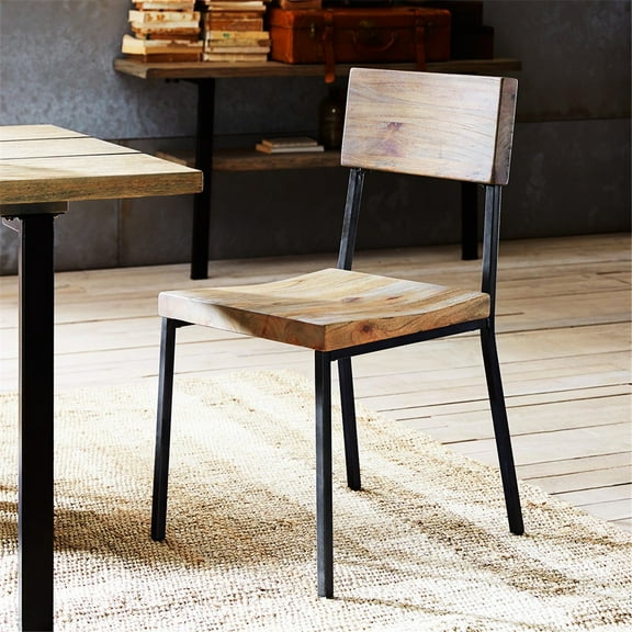 Dining Chair Of Two, Solid Wood And Gray Reclaimed Finish, Silver Nail Head Adornment, High Density Foam Seat, Industrial Style For Area 2 Chairs, Structure With Grey Detail, Appealing