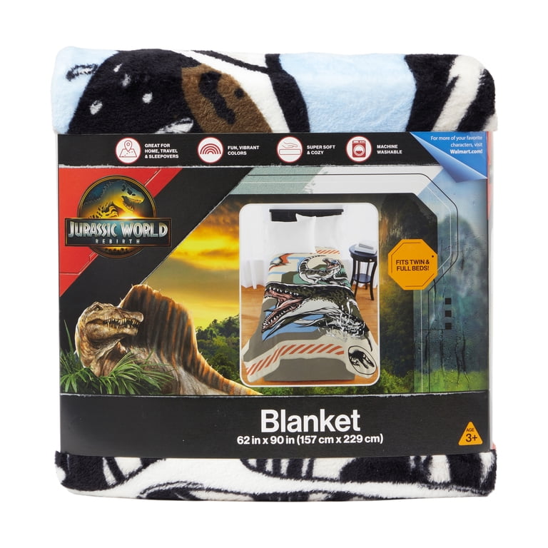 Jurassic World Dinosaur Print Fleece Bed Blanket, Twin/Full photo 7
