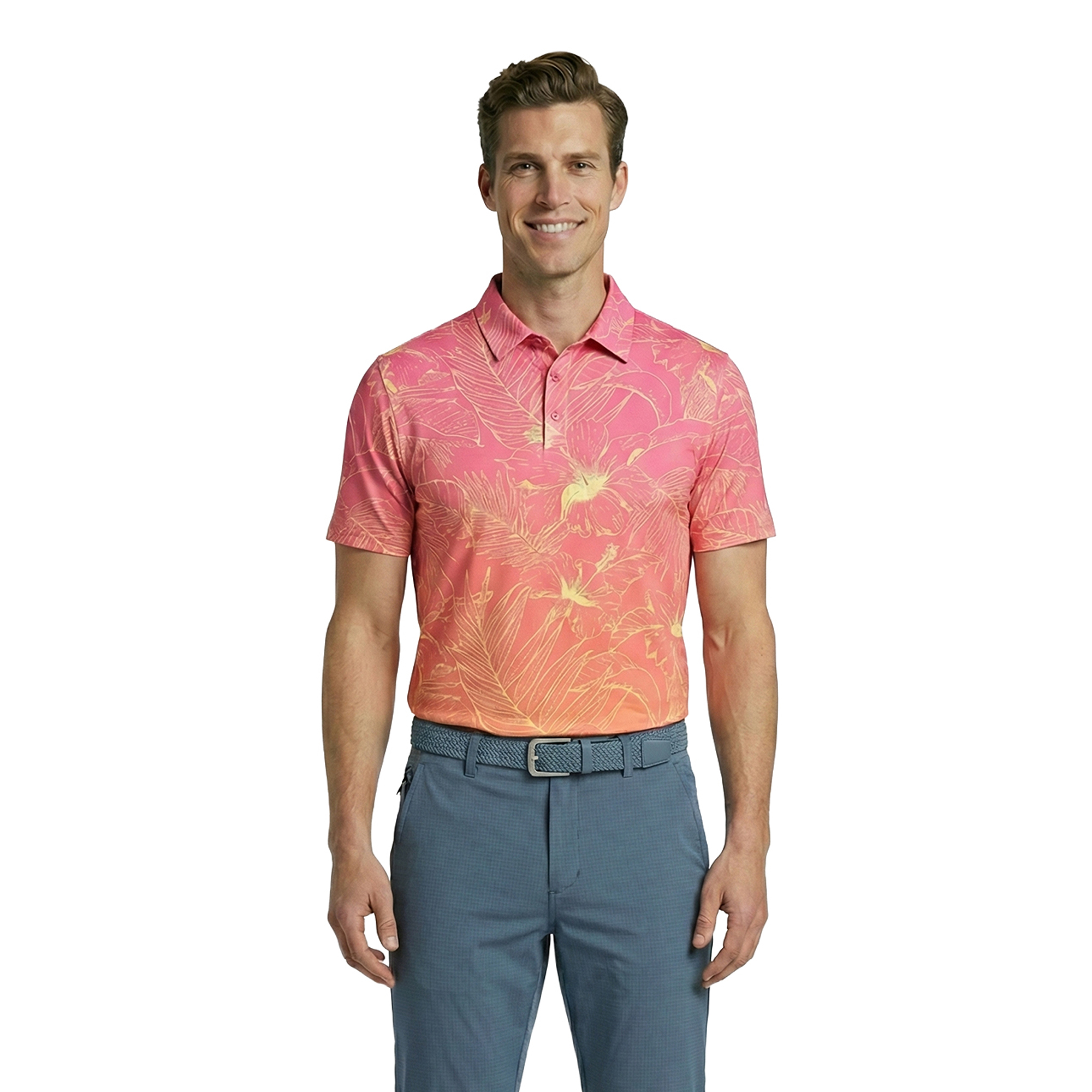 Birdie Bound Men's Tropical Print Golf Polo Shirt, XS-4XLT photo 2