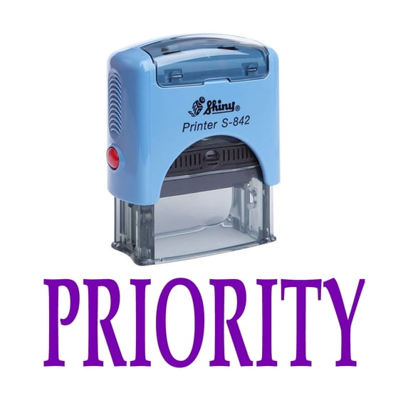PRIORITY Self Inking Rubber Stamp Custom Shiny Office Stationary Stamp