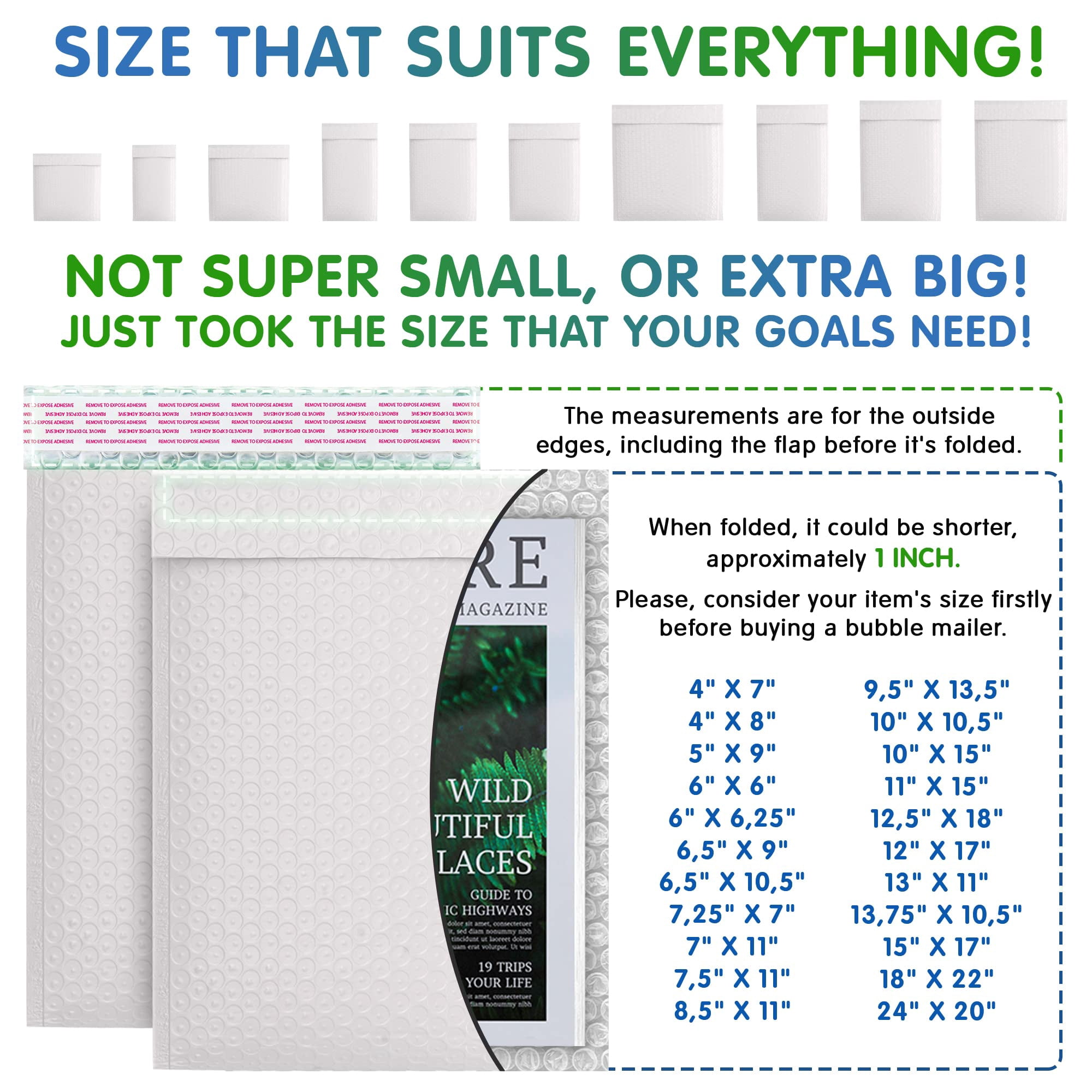 Poly Bubble Mailers 300 pack 8.5 x 13.5 in White Padded Self Seal Waterproof