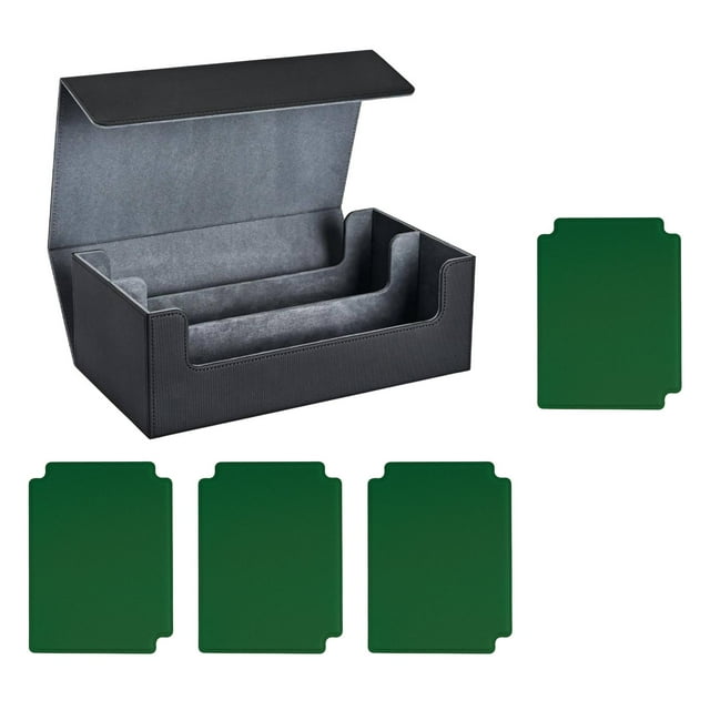 TISHITA Card Deck Box Can Holds 1200+ Cards Display Premium Sturdy Game Card Storage Black Gray Green