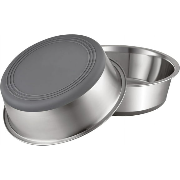 Nonslip Stainless Steel Dog Bowls, 11.4 US Cup, 2 Count-11.4 Cup