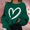 Dark Green, variant on Valentines Sweatshirt Women Valentine Love Heart Graphic Long Sleeve Tshirts Valentine's Day Gifts Lover Loose Fit Outfit Blouses