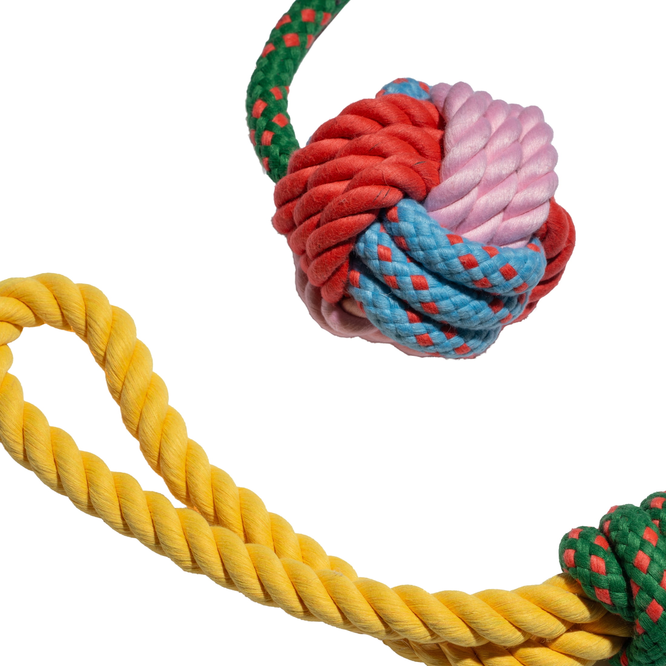 Oodles Durable Lasso Rope Dog Toy Set, Green, Large