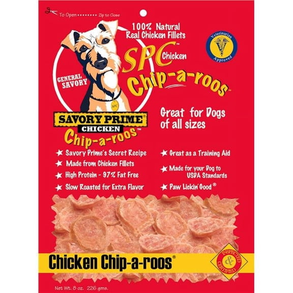 Savory Prime Pet Treats  8 oz Chicken Chip-a-Roos Dog Treat