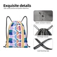 thumbnail image 5 of Drawstring Backpack, Men Ladies Waterproof Sports Backpack Gym Bag-Colorful Fish Swimming Pattern-Small Size, 5 of 8