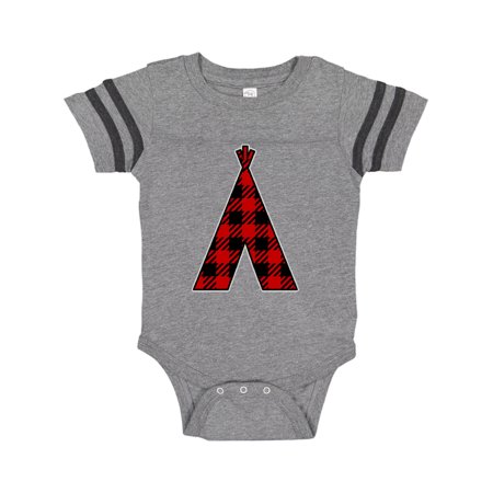 

Inktastic Buffalo Plaid Teepee Tribal Gift Baby Boy or Baby Girl Bodysuit