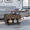 thumbnail image 5 of Luanda Lift Top Coffee Table with Casters and One Shelf - Dark Brown Elegance, 5 of 7