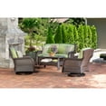 thumbnail image 3 of Hanover Strathmere 4-Piece Wicker and Steel Outdoor Conversation Set, Cilantro Green, 3 of 16
