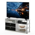 thumbnail image 4 of Furinno JAYA Simple Design TV Stand for up to 55-Inch with Bins, White Oak, Stainless Steel Tubes, 4 of 6