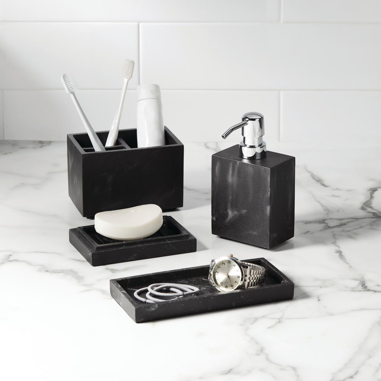 Better Homes & Gardens Black Faux Marble Finish 4 Piece Vanity