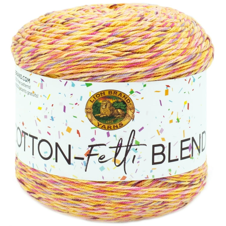 Lion Brand Comfy Cotton Fetti Yarn-Orange Blossom