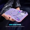 thumbnail image 5 of for iPhone 11 Case with Camera Sliding Cover, [Compatible with MagSafe] with Magnetic Ring Kickstand, Military Grade Heavy Duty Protection Phone Case for iPhone 11, Purple, 5 of 10