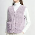 thumbnail image 2 of Tisuna Cardigan Sweaters For Women Solid Color Sleeveless V Neck Vest Lightweight Soft Women Fall Winter Button Up Waistcoat Light Purple Size Xl, 2 of 4