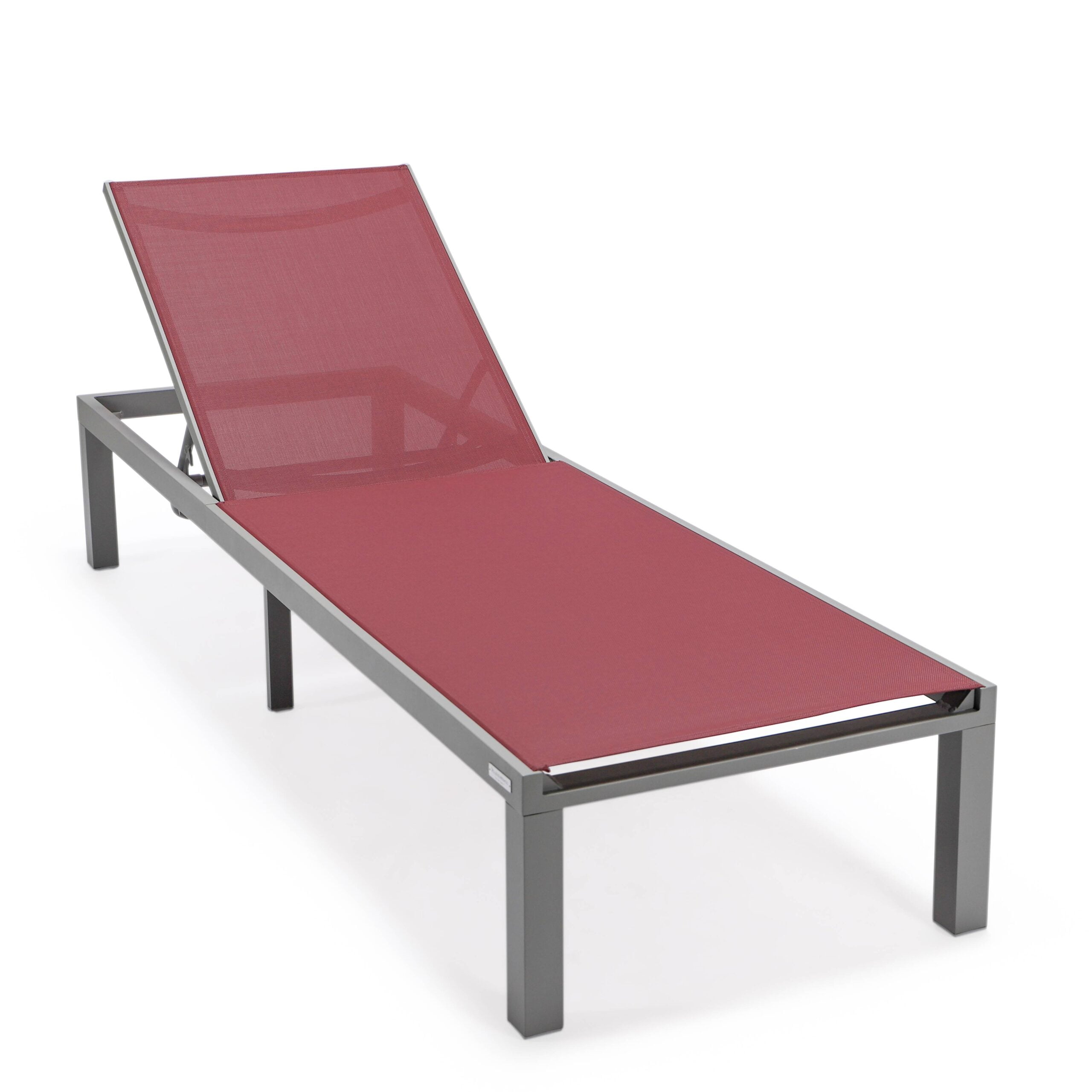 LeisureMod Marlin Patio Chaise Lounge Chair Poolside Outdoor Chaise Lounge Chairs for Patio Lawn