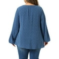 thumbnail image 3 of Agnes Orinda Women's Plus Size Tops Crew Neck Chiffon Blouses Swiss Dots Long Sleeve Shirts Top 3X Gray Blue, 3 of 6