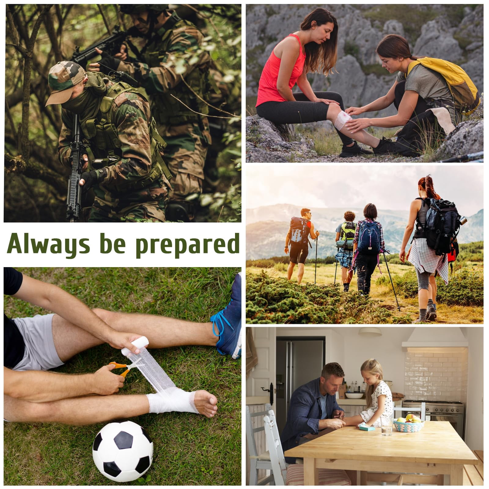 First Aid Kit  170 Kits Trauma With Gear Emergency Supplies For Hiking Camping Backpacking Outdoor Adventure Gifts Christmas Him Dad Men