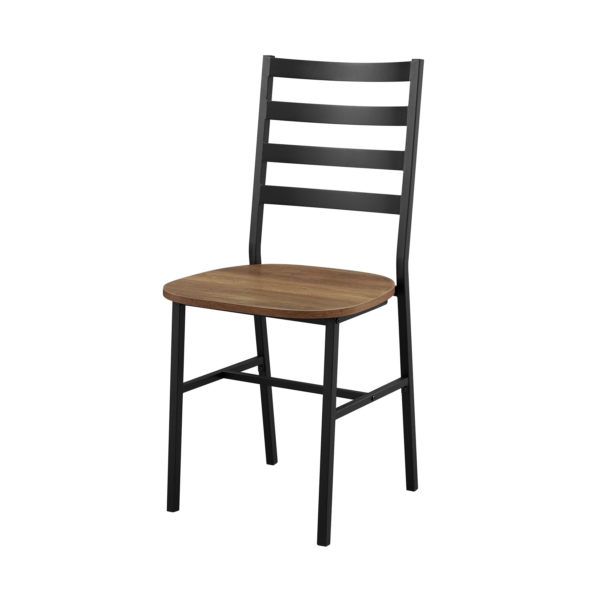 Manor Park Rustic Industrial Slat Back Metal and Wood Dining Chair, 2-Pack - Reclaimed Barnwood