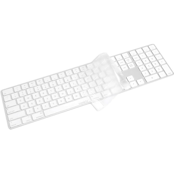 COOSKIN Clear Keyboard Cover Protector for 2017 Released Apple Magic Keyboard with Numeric Keypad US Layout A1843 Keyboard Skin