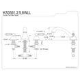 thumbnail image 2 of Kingston Brass KS3358WLL Wilshire Two-Handle Deck Mount Roman Tub Faucet, Brushed Nickel, 2 of 4