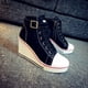 thumbnail image 2 of Zapatillas De Lona Con Plataforma Para Mujer, Zapatos Casuales Con Cremallera Lateral Y Punta Redonda Con Cordones, Zapatos De Cuña Cómodos Para Exteriores, 2 of 3