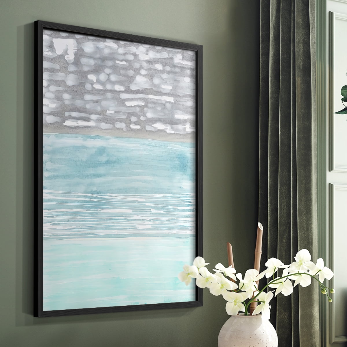Hydrusphere II Framed Print in Black Solid Wood Framed Print No Nail Hanging