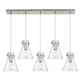 thumbnail image 4 of Innovations Lighting  Newton Cone - 5 Light 8" Cord Hung Linear Pendant Seedy/Brushed Satin Nickel, 4 of 5