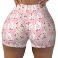 thumbnail image 2 of KLL with red Easter eggs Pattern Workout Shorts for Women Scrunch Short Gym Yoga Running Sport Active Exercise Fitness Shorts-Medium, 2 of 8