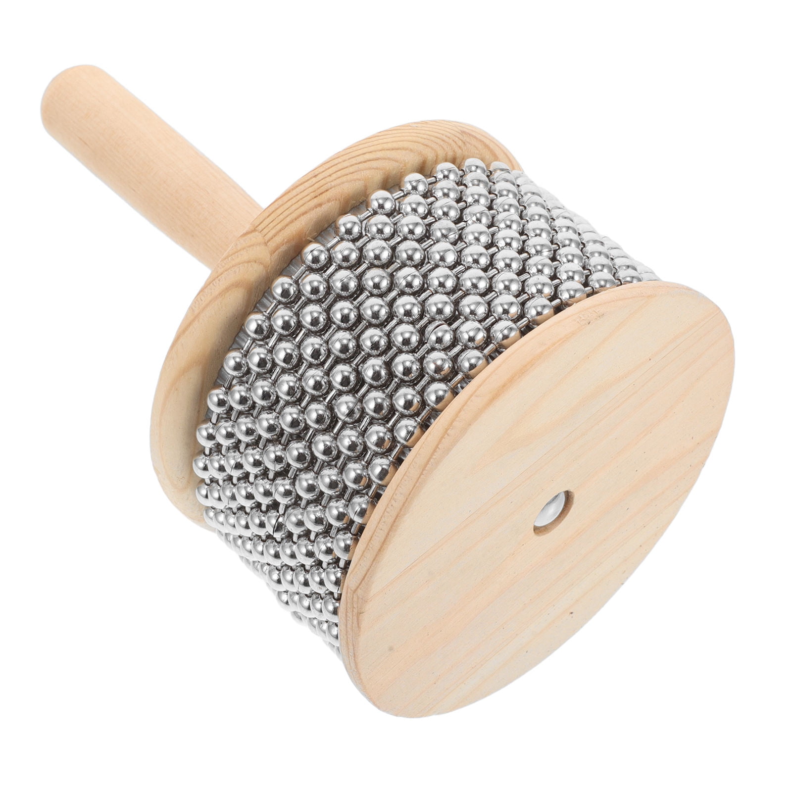 FRCOLOR Cabasa Musical Instrument Wooden Hand Cabasa Shaker With Metal Bead Cylinder For Beginners Classroom Outdoor Concert Use