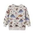 thumbnail image 6 of Suilloe Toddler Boys Hoodless Sweatshirts Cartoon Dinosaur Print Long Sleeve Hoodies Pullover Casual Round Neck Fashion No Hood Sweatshirt For Toddler And Youth，2-3Y, 6 of 8