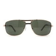 thumbnail image 2 of Mens Metal Rim Rectangle Sport Pilots Sunglasses Gold Green, 2 of 4