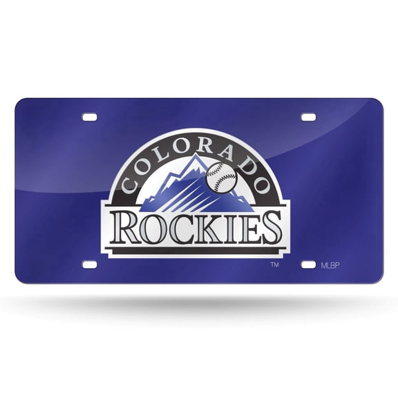 Colorado Baseball Rockies Purple - Mirrored Look - Laser Cut License Plate Auto Tag