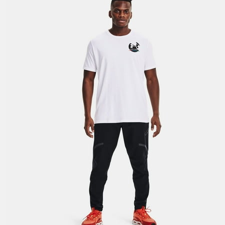 UNDER ARMOR UA In Gym Short Sleeve 1681 Size XL TG White Black Tee New