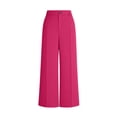 thumbnail image 4 of Nmnitkp Dress Pants Women Business Straight Leg Dress Pants Elastic Waist Zipper Closure Work Trousers with Pockets Hot Pink,L, 4 of 7