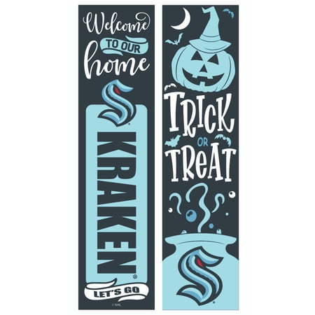 Seattle Kraken 47 Double Sided Halloween Leaner Fan Sign