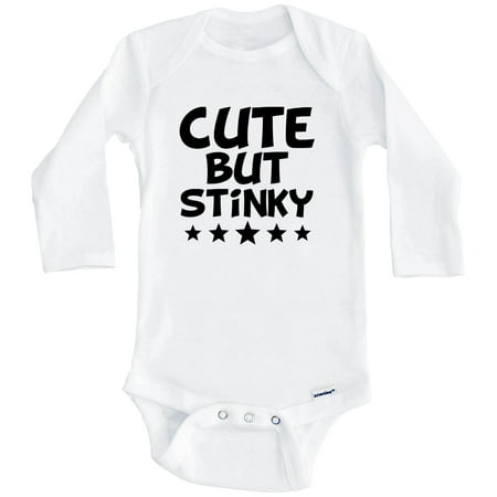 

Cute But Stinky Funny One Piece Baby Bodysuit (Long Sleeve) 0-3 Months White