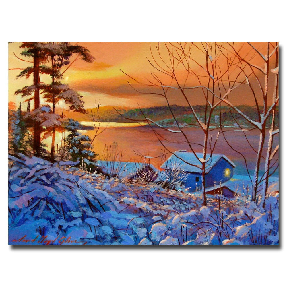 Trademark Art "Winter Day Begins" Canvas Wall Art by David Lloyd Glover